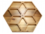 Acacia Wood Modular Hexagonal Serving Platter - Sustainable & Versatile